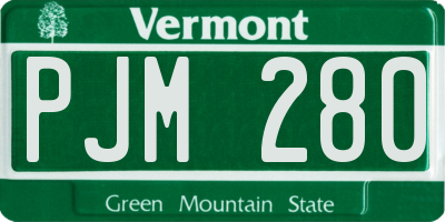 VT license plate PJM280