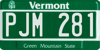 VT license plate PJM281