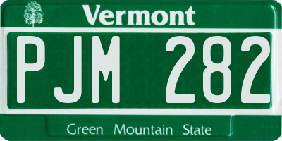 VT license plate PJM282