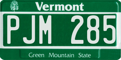 VT license plate PJM285