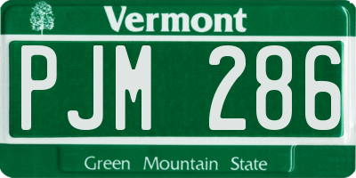 VT license plate PJM286
