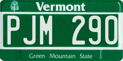 VT license plate PJM290