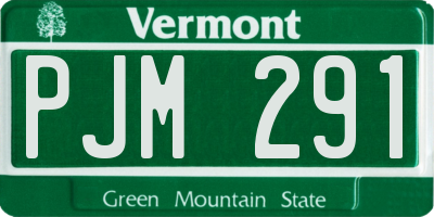 VT license plate PJM291