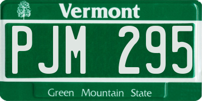 VT license plate PJM295