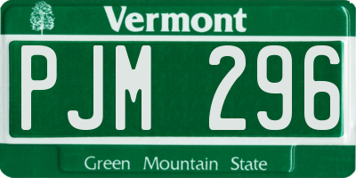 VT license plate PJM296