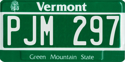 VT license plate PJM297