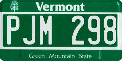 VT license plate PJM298