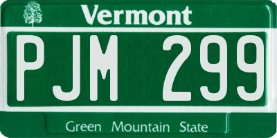 VT license plate PJM299