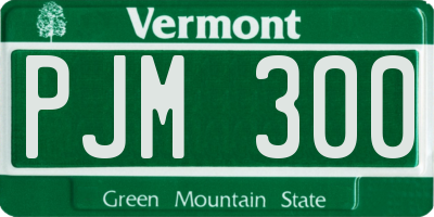 VT license plate PJM300