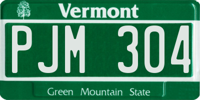 VT license plate PJM304