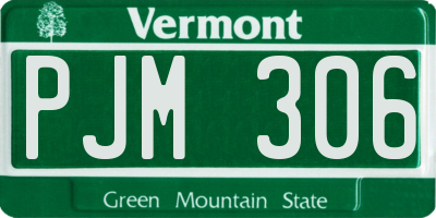 VT license plate PJM306