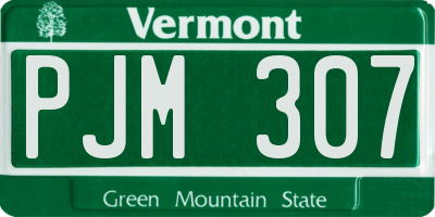 VT license plate PJM307