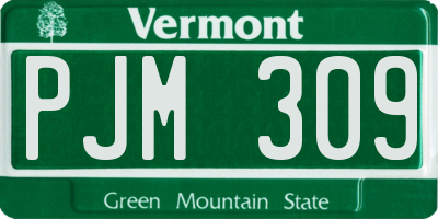 VT license plate PJM309
