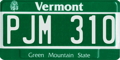 VT license plate PJM310