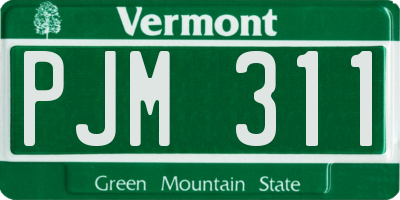 VT license plate PJM311