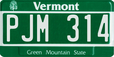 VT license plate PJM314