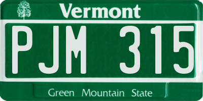 VT license plate PJM315