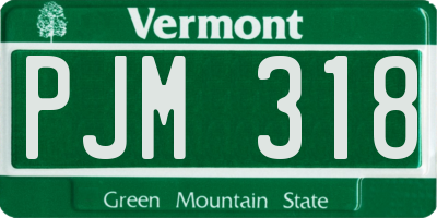 VT license plate PJM318