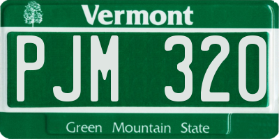 VT license plate PJM320