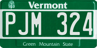 VT license plate PJM324