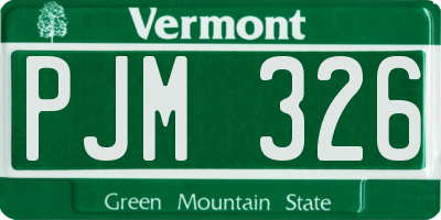 VT license plate PJM326