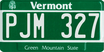 VT license plate PJM327