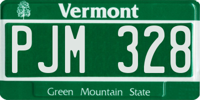 VT license plate PJM328