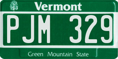 VT license plate PJM329
