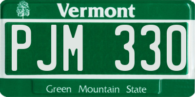VT license plate PJM330