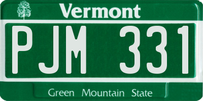 VT license plate PJM331