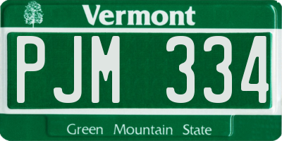 VT license plate PJM334
