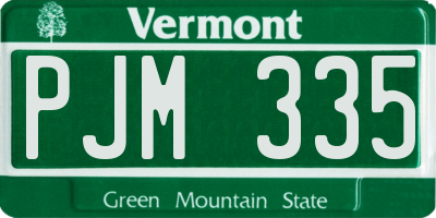VT license plate PJM335