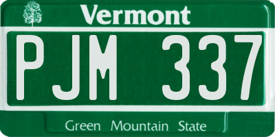 VT license plate PJM337