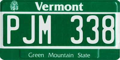 VT license plate PJM338