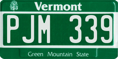 VT license plate PJM339