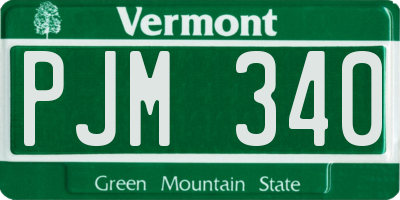 VT license plate PJM340