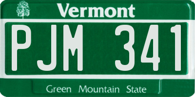 VT license plate PJM341