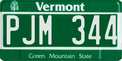 VT license plate PJM344