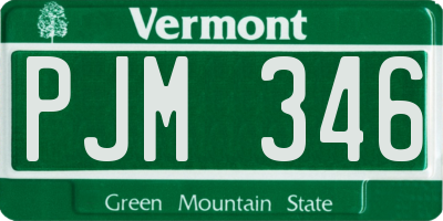 VT license plate PJM346