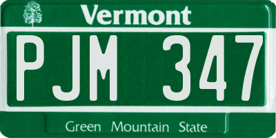 VT license plate PJM347