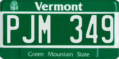 VT license plate PJM349