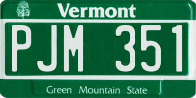 VT license plate PJM351