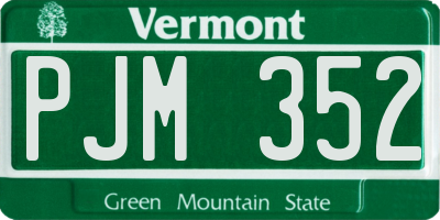 VT license plate PJM352
