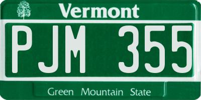 VT license plate PJM355