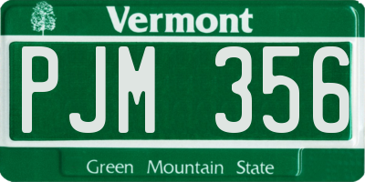 VT license plate PJM356