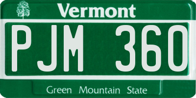 VT license plate PJM360
