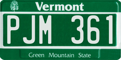 VT license plate PJM361