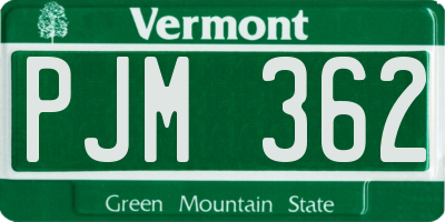 VT license plate PJM362
