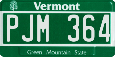 VT license plate PJM364