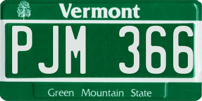 VT license plate PJM366
